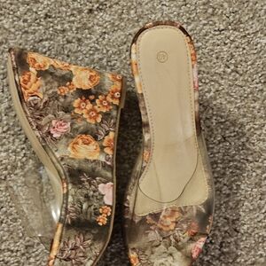 Floral Wedge Heels